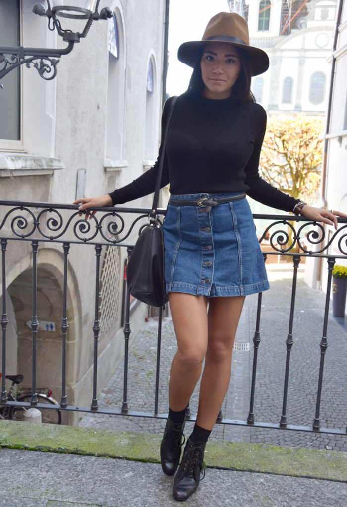 70s jean skirt outlet outfit